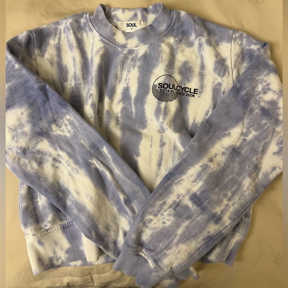 Soul Cycle Tie Dye Cropped Crewneck Sweatshirt, Size S